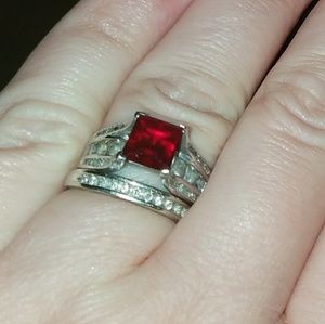 10k white gold engagement ring